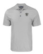 Las Vegas Raiders Historic Cutter & Buck Pike Eco Tonal Geo Print Stretch Recycled Mens Polo Elemental Grey Mannequin