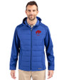 Buffalo Bills Historic Cutter & Buck Evoke Recycled Honeycomb Fleece Mens Hybrid Full Zip Jacket Tour Blue Front