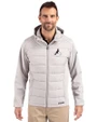 Arizona Cardinals Historic Cutter & Buck Evoke Recycled Honeycomb Fleece Mens Hybrid Full Zip Jacket CONCRETE Front