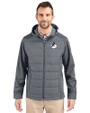 Arizona Cardinals Historic Cutter & Buck Evoke Recycled Honeycomb Fleece Mens Hybrid Full Zip Jacket Elemental Grey Front