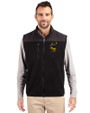 Pittsburgh Steelers Historic Cutter & Buck Cascade Eco Fleece Mens Vest Elemental Grey/Black Front
