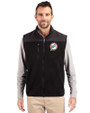 Miami Dolphins Historic Cutter & Buck Cascade Eco Fleece Mens Vest Black Front