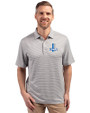 Detroit Lions Historic Cutter & Buck Forge Eco Double Stripe Stretch Recycled Mens Big &Tall Polo Polished/White Front