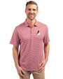 Arizona Cardinals Historic Cutter & Buck Forge Recycled Double Stripe Four-Way Stretch Mens Big & Tall Polo Cardinal Red/White Front