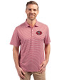 San Francisco 49ers Historic Cutter & Buck Forge Eco Double Stripe Stretch Recycled Mens Big &Tall Polo Cardinal Red/White Front