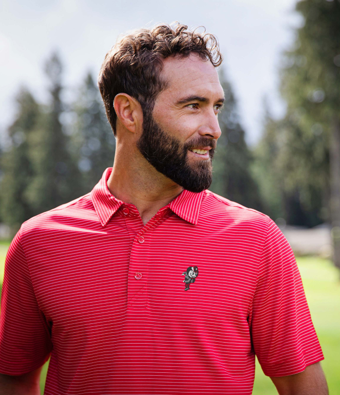 Man wearing Ohio State Buckeyes vintage polo