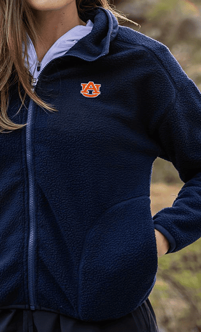 Woman Wearing Auburn University Full Zip Jacket