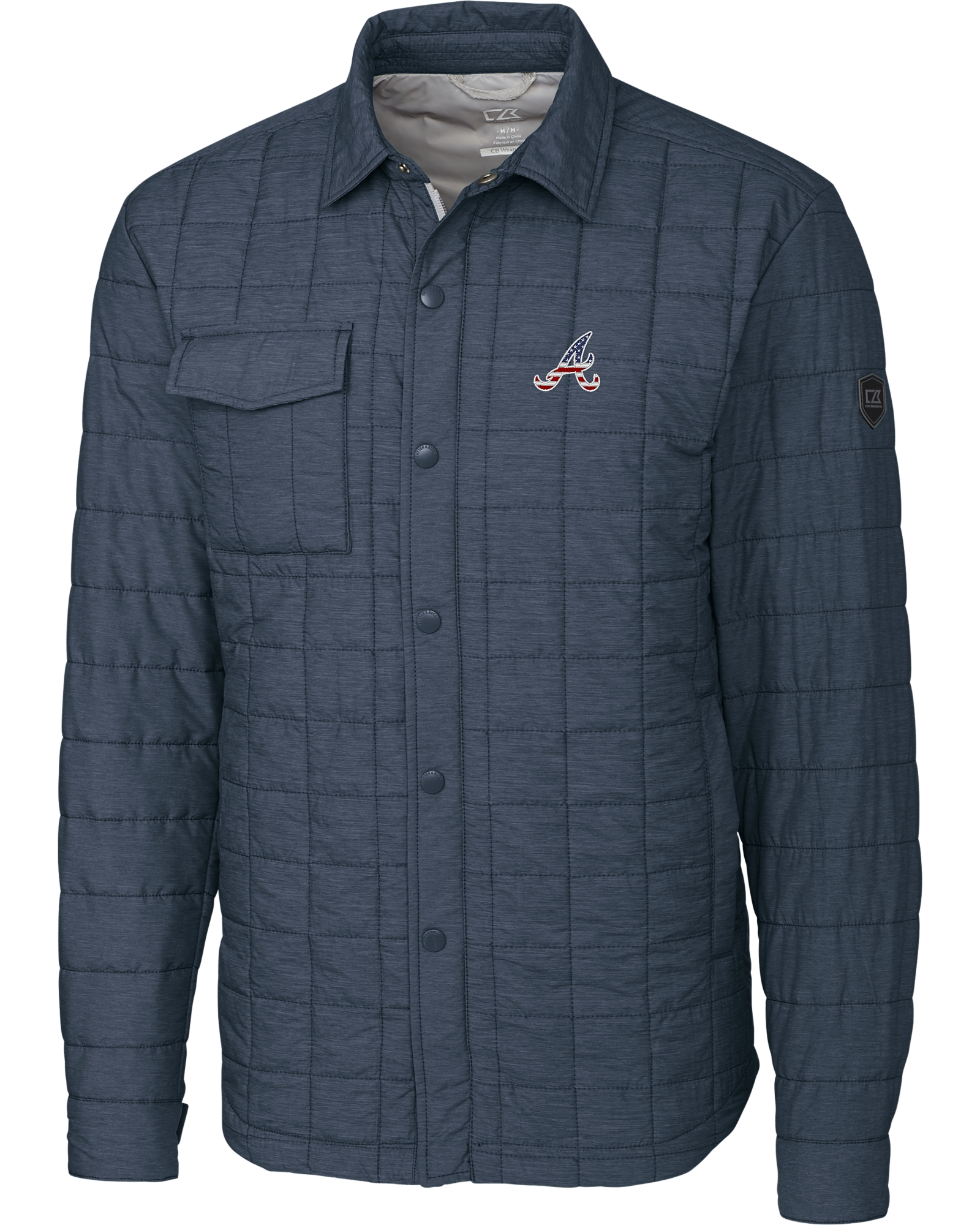 atlanta braves button up shirt