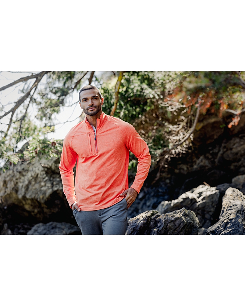 Cutter & Buck Adapt Eco Knit Heather Mens Quarter Zip