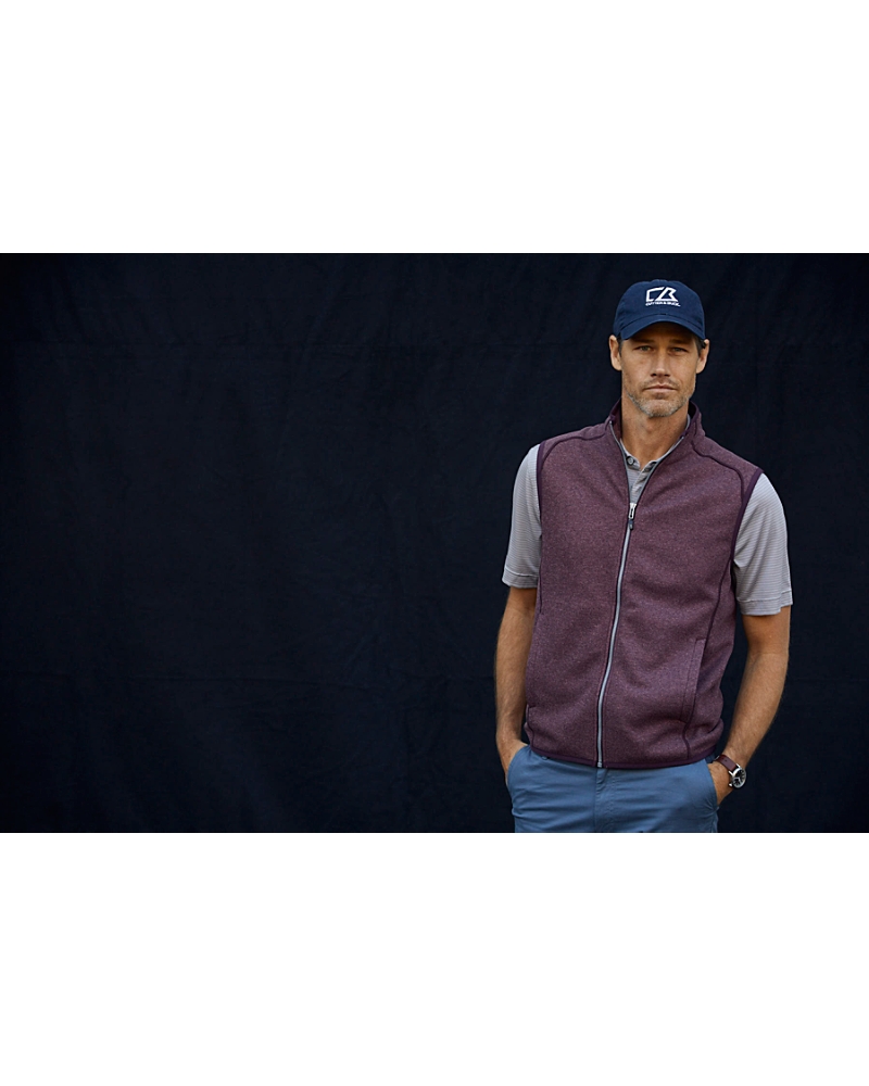 Cutter & Buck Mainsail Sweater-Knit Mens Full Zip Vest