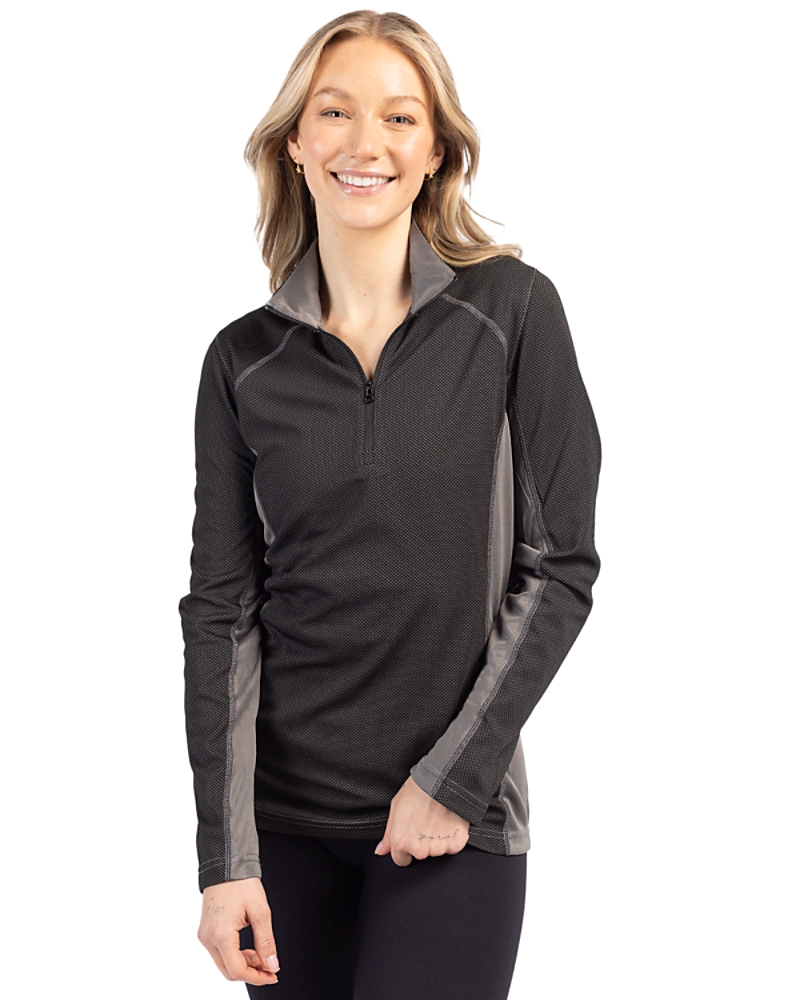 Clique Ice Pique Colorblock Womens Half Zip Tech Pullover