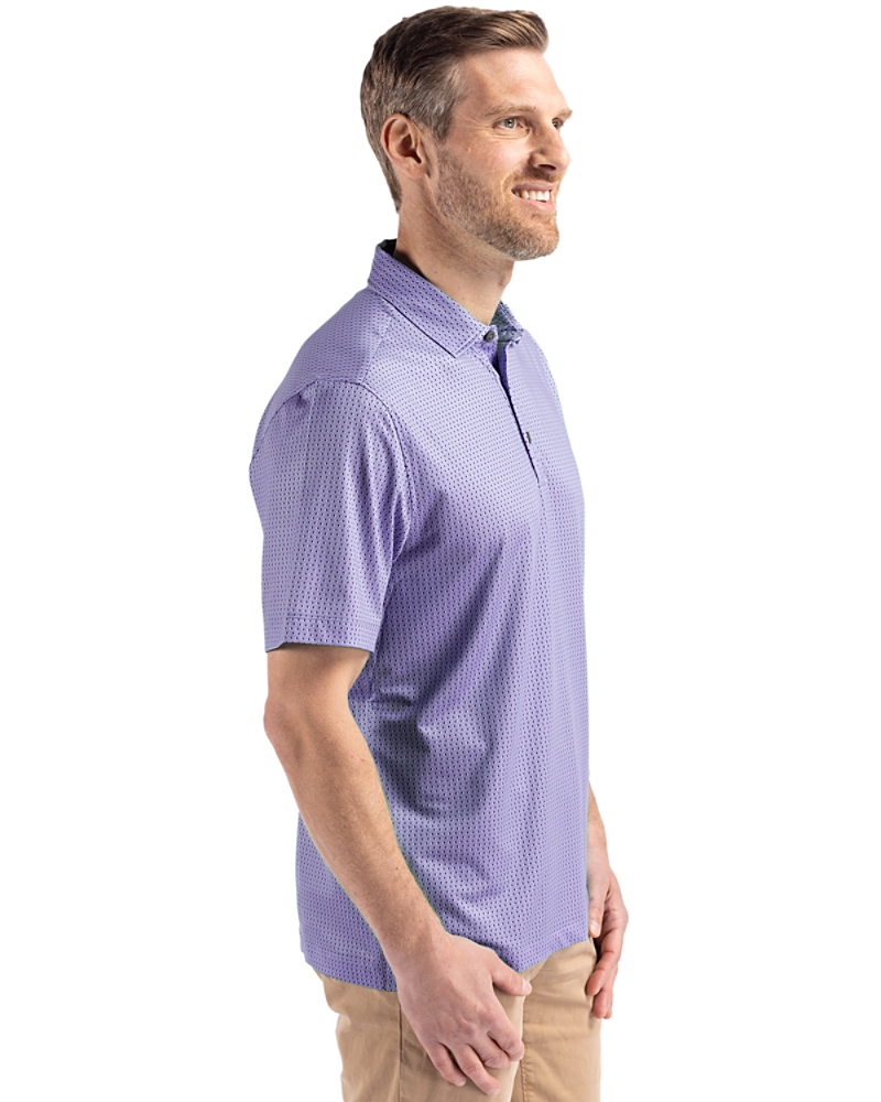 Cutter & Buck Pike Eco Shadow Check Print Recycled Mens Polo
