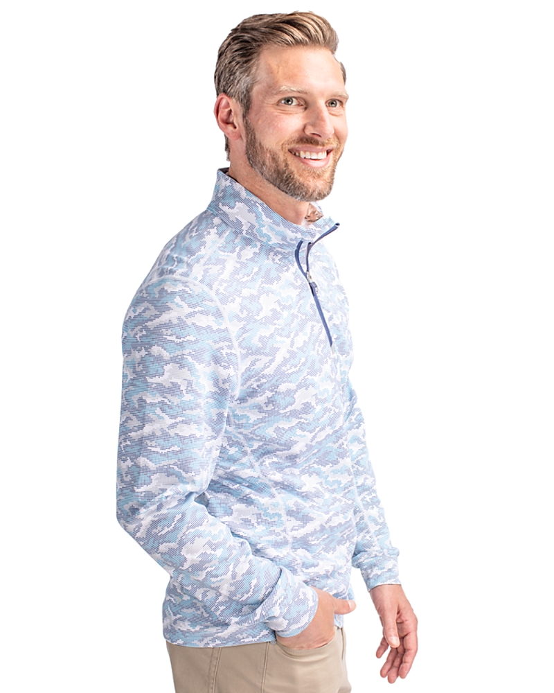 Cutter & Buck Traverse Stretch Eco Camo Print Quarter Zip