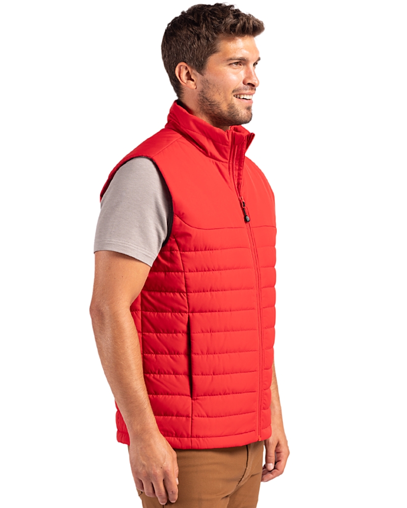 COOTIE ”Padded Trucker Vest” Victorious Men's Layered Hoodie Denim Vest, Distressed