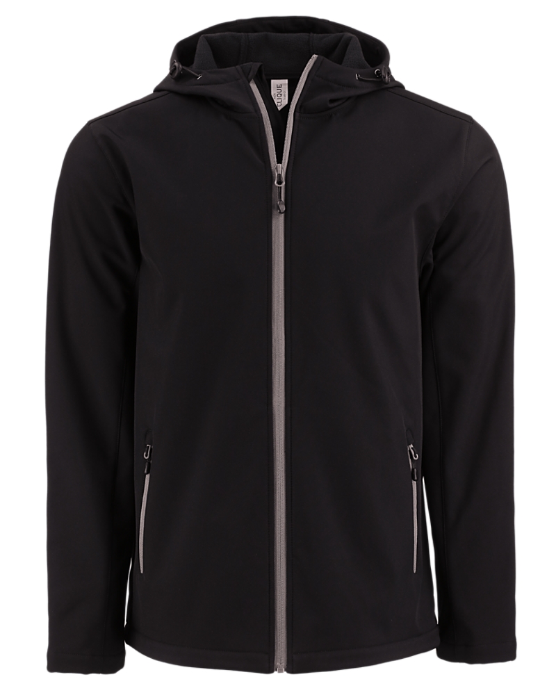 Clique Tempo Recycled Stretch Softshell Mens Full Zip Hooded