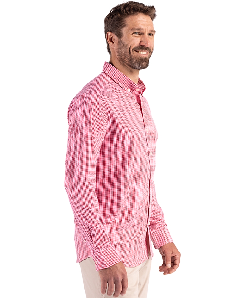 Ole Miss Rebels Cutter & Buck Skyline Recycled Gingham Mens Big & Tall Long  Sleeve Button Down Dress Shirt - Cutter & Buck