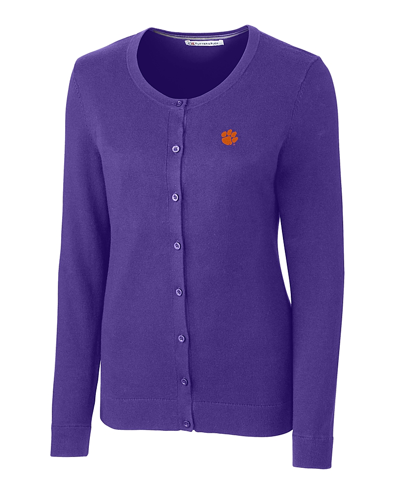 Clemson Tigers Cutter & Buck Lakemont Womens Cardigan Sweater