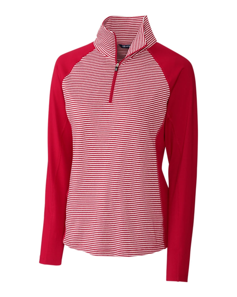 Cutter & Buck Forge Tonal Stripe Stretch Half Zip Womens Top
