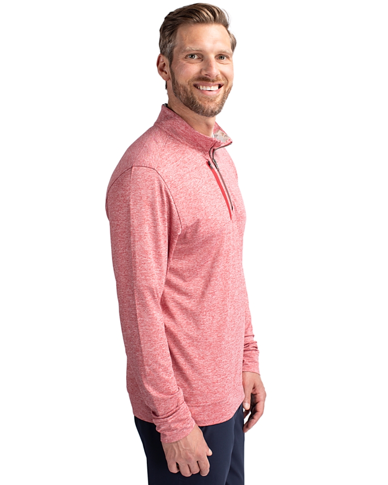 Boston Red Sox Cutter & Buck Stealth Heathered Quarter Zip