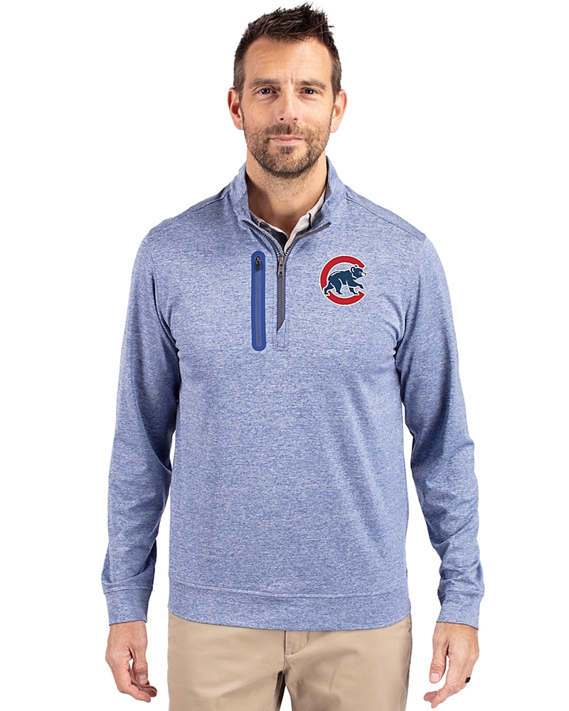 Chicago Cubs Mens Big & Tall Quarter-Zip Pullover | Cutter