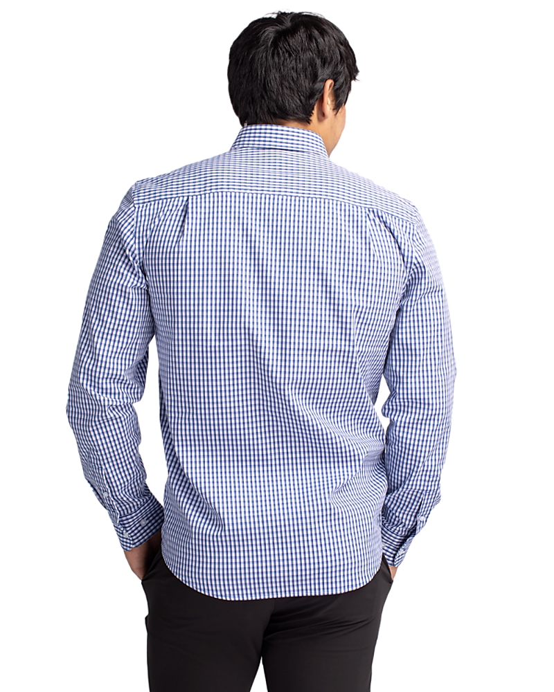 Chicago Cubs Cutter & Buck Easy Care Stretch Gingham Mens Long Sleeve Dress Shirt