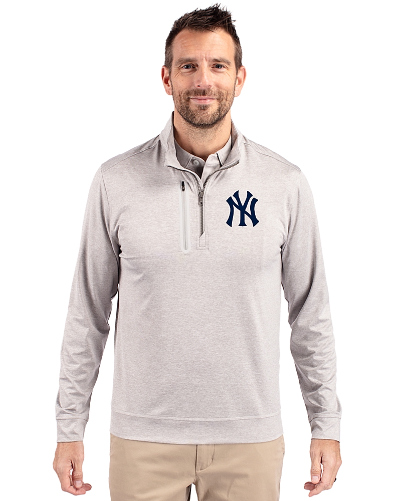 New York Yankees Cutter & Buck Stealth Heathered Quarter Zip