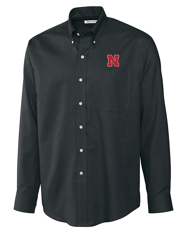 nebraska dress shirt Nebraska Cornhuskers Cutter & Buck Epic Easy Care Nailshead Mens Big and  Tall Long Sleeve Dress Shirt