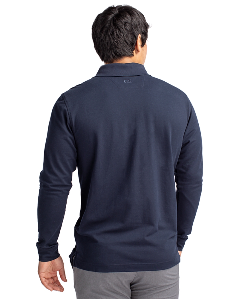★★EiDER★★ ESSENTIAL Essential Carbiko Long Sleeve Polo S Clique Ice Pique Mens Long Sleeve Tech Polo - Cutter & Buck