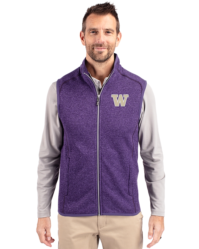 Washington Huskies Cutter & Buck Mainsail Sweater-Knit Mens Full