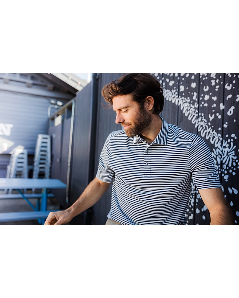 Cutter & Buck Virtue Eco Pique Stripe Recycled Mens Big and
