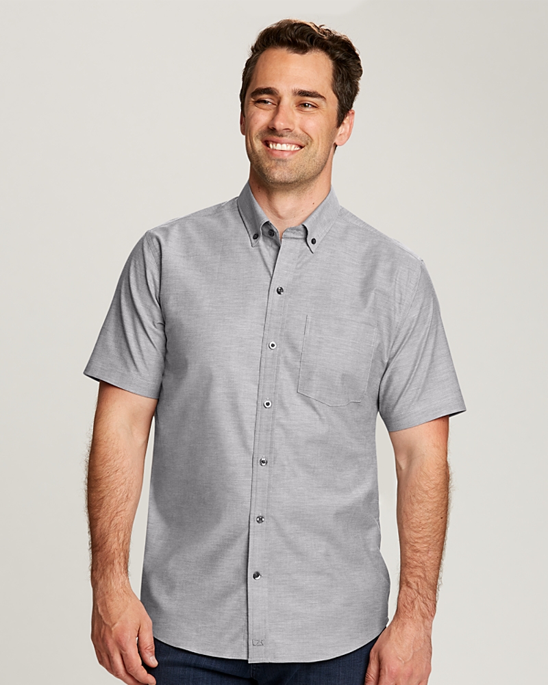 Cutter &amp; Buck Stretch Oxford Mens Big and Tall Short Sleeve Dress 