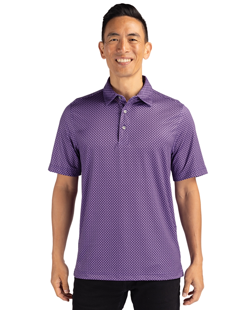 Cutter u0026 Buck Pike Banner Print Stretch Mens Polo - Cutter u0026 Buck