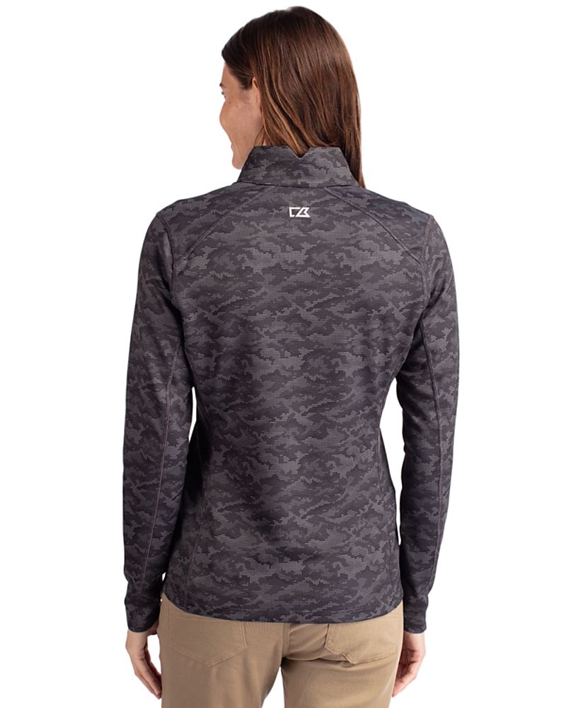 結婚祝い Cutter & Buck Traverse Stretch Eco Camo Print Quarter Zip レディースウェア