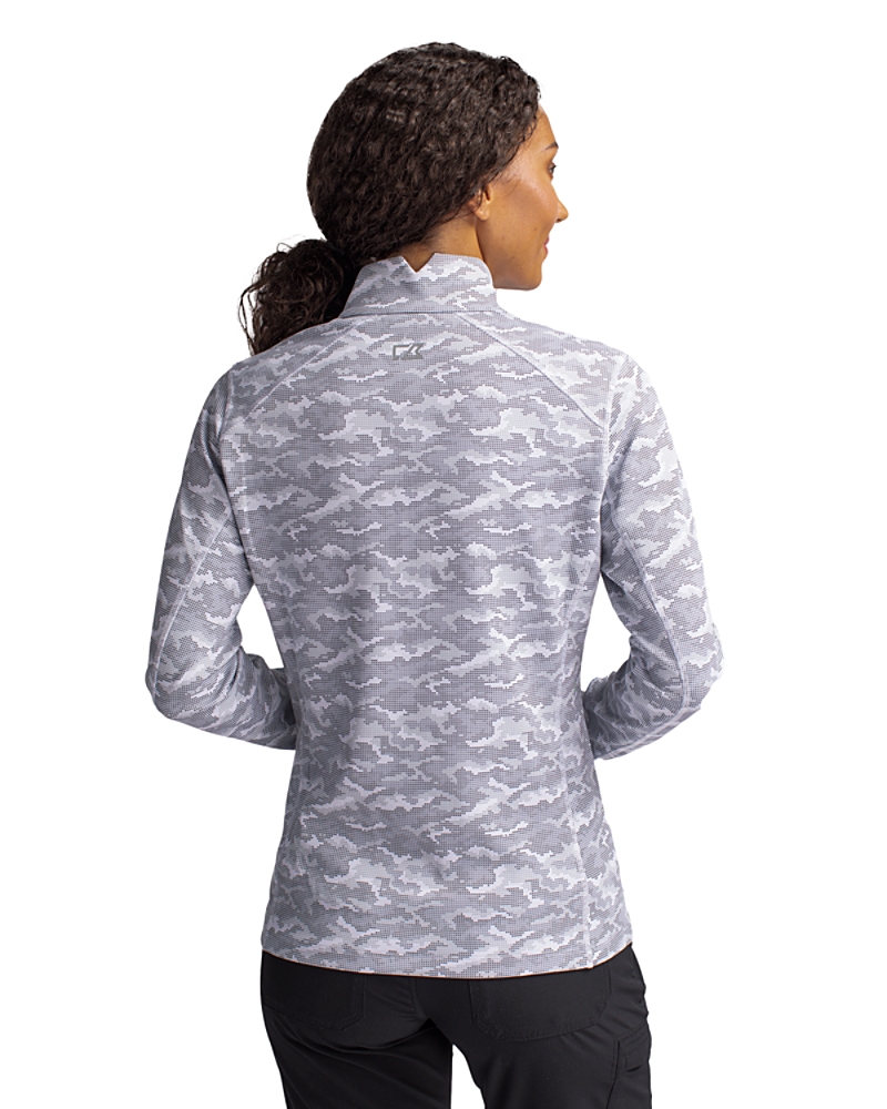 Cutter & Buck Traverse Stretch Eco Camo Print Quarter Zip