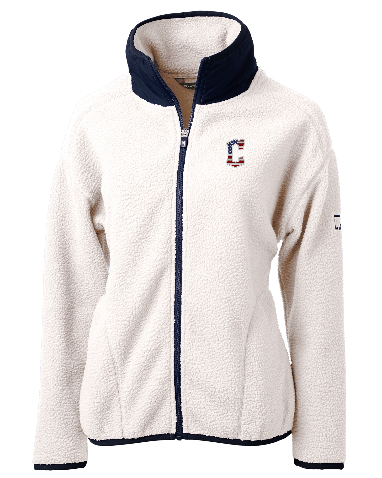 Cleveland Guardians Stars u0026 Stripes Cutter u0026 Buck Cascade Eco Sherpa Womens  Fleece Jacket - Cutter u0026 Buck