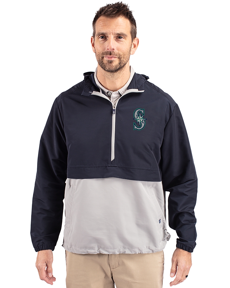 Seattle Mariners Cutter & Buck Charter Recycled Packable Mens Half