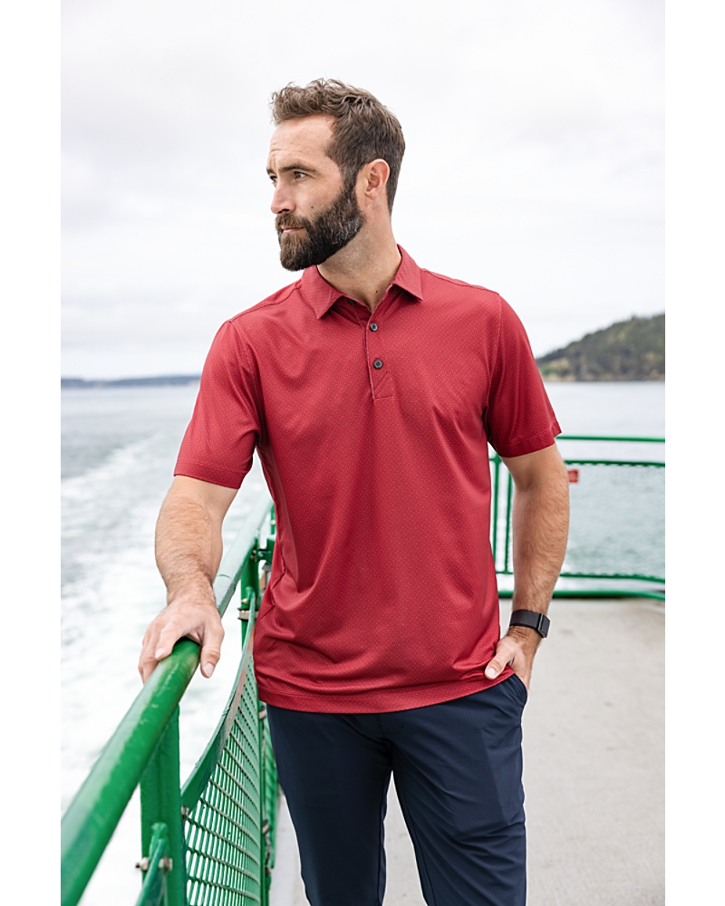 Cutter & Buck Pike Eco Tonal Geo Print Stretch Recycled Mens