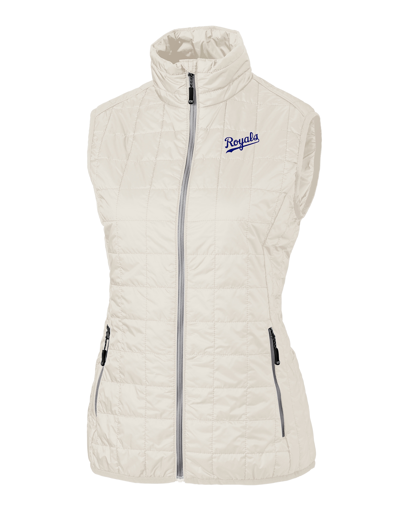 Kansas City Royals Cutter & Buck Women's Evoke Hybrid Eco Softshell  Recycled Full-Zip Vest - Gray