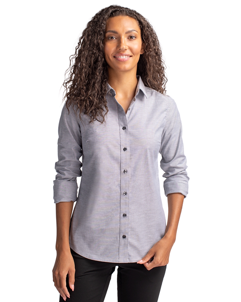 Cutter Buck Stretch Oxford Womens Long Sleeve Dress Shirt