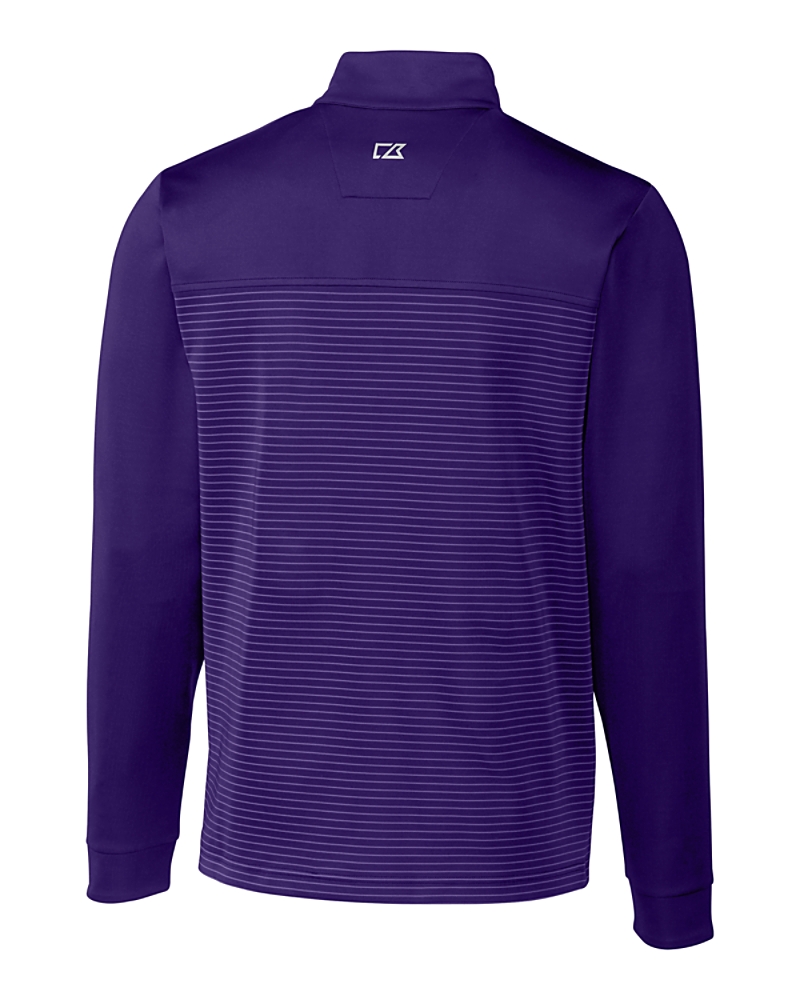 ピッチパープル Cutter & Buck Traverse Stretch Eco Stripe Quarter Zip Mens
