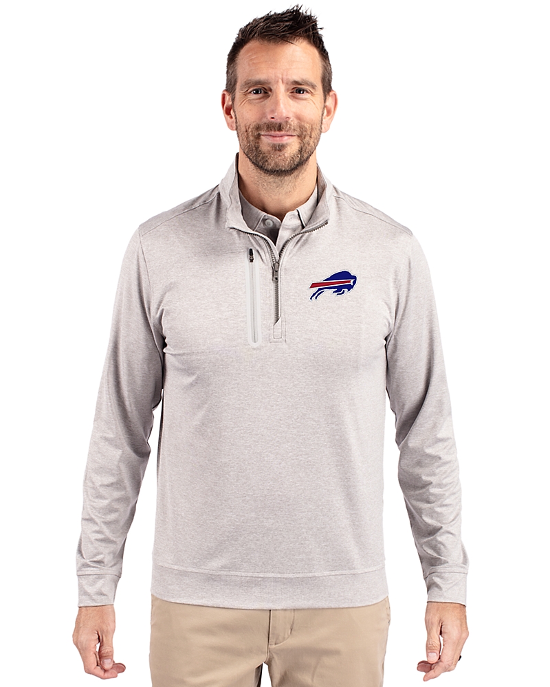 はっぴー Buffalo Bills Cutter & Buck Stealth Heathered Quarter Zip