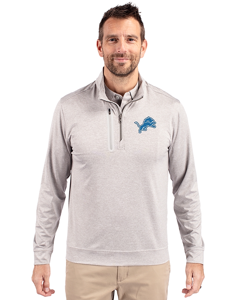 Detroit Lions Cutter & Buck Stealth Heathered Quarter Zip