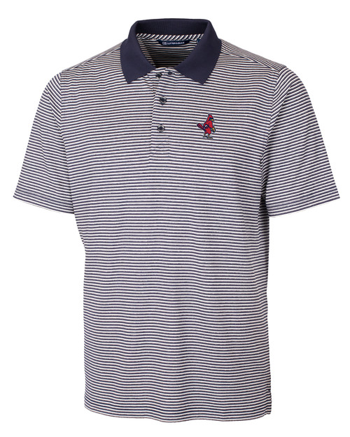 Memphis Redbirds Cutter & Buck Forge Tonal Stripe Stretch Mens Big and Tall Polo