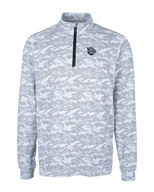 Lehigh Valley IronPigs Cutter & Buck Traverse Stretch Eco Camo Print Quarter Zip Mens Big and Tall Pullover