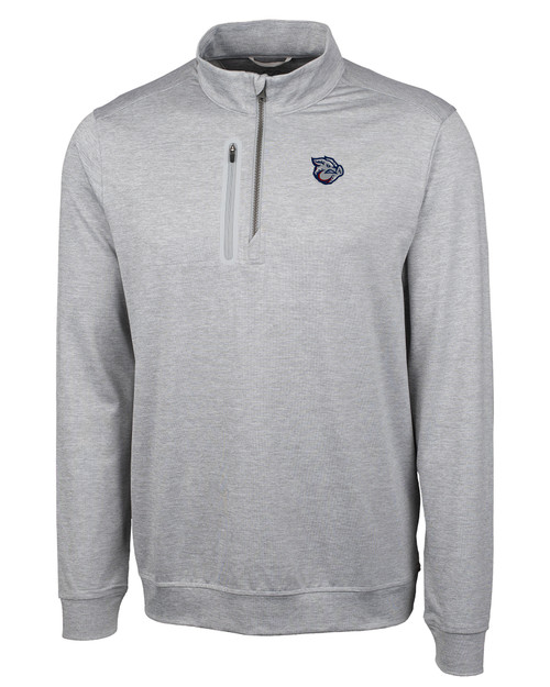 Lehigh Valley IronPigs Cutter & Buck Stealth Heathered Mens Big and Tall  Quarter Zip Pullover