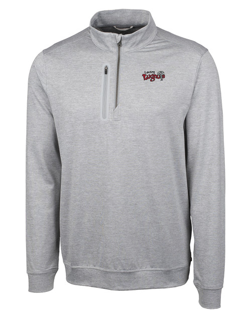 Lansing Lugnuts Cutter & Buck Stealth Heathered Mens Big and Tall  Quarter Zip Pullover