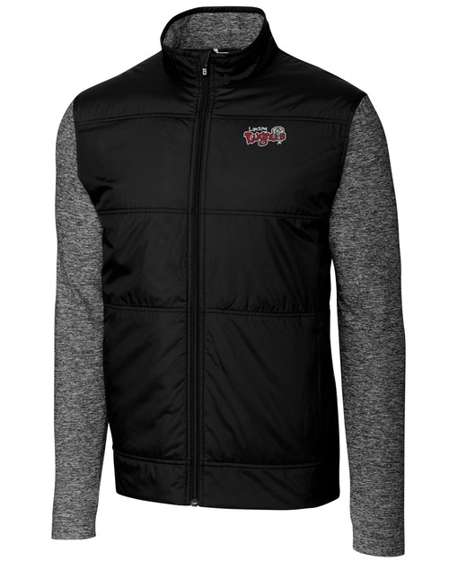 Lansing Lugnuts Cutter & Buck Stealth Hybrid Quilted Mens Big and Tall Full Zip Windbreaker Jacket