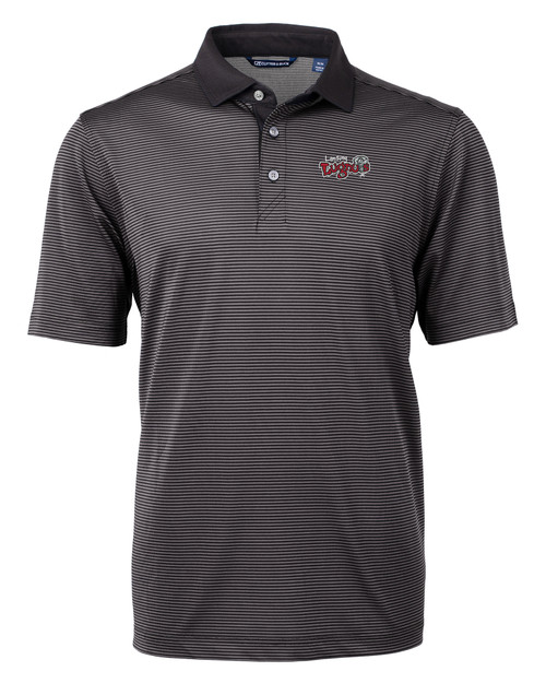 Lansing Lugnuts Cutter & Buck Virtue Eco Pique Micro Stripe Recycled Mens Big & Tall Polo