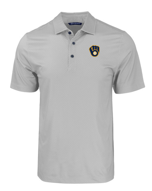 Milwaukee Brewers Men's Moisture Wicking Two-Tone Polo Shirt