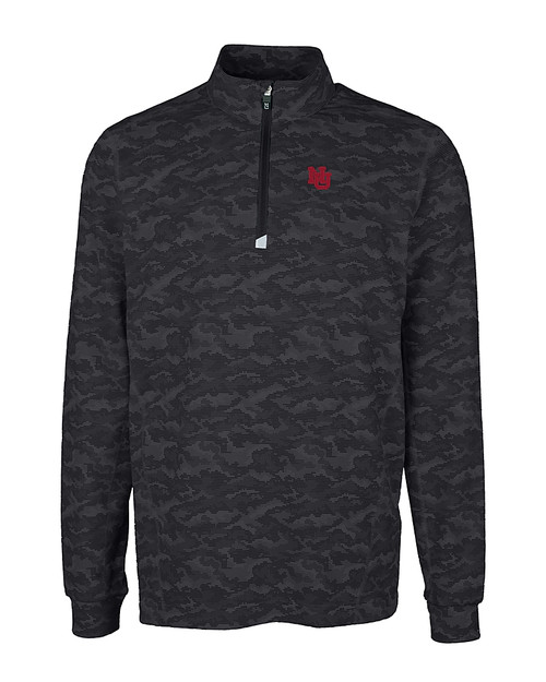 Nebraska Cornhuskers College Vault Cutter & Buck Traverse Stretch Eco Camo Print Quarter Zip Mens Big and Tall Pullover